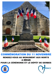 Commémoration du 11 novembre @ Monument aux Morts