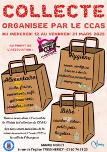 Collecte organisée par le CCAS @ Mairie d'Héricy